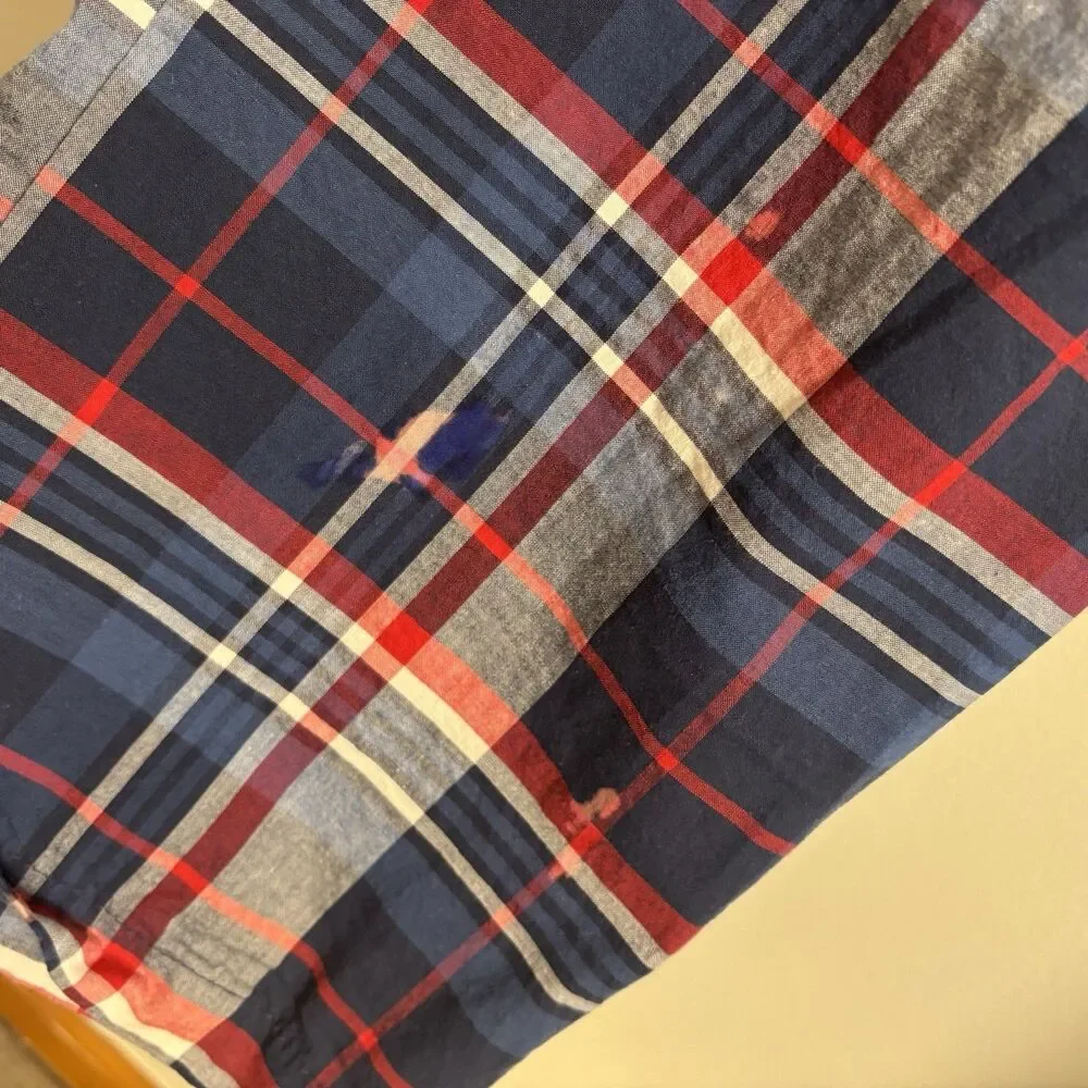 Polo Ralph Lauren Men's Stretch Woven Pajama Set Milton Plaid Navy, M/L READ